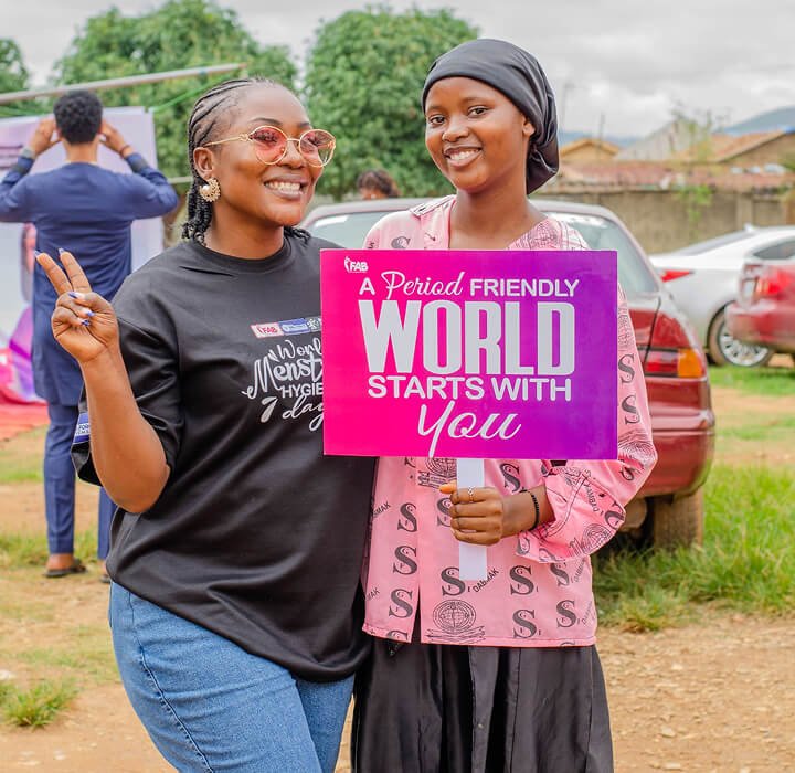 FAB team with a girl